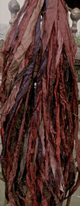 Root Beer Recycled Sari Silk Ribbon Yarn