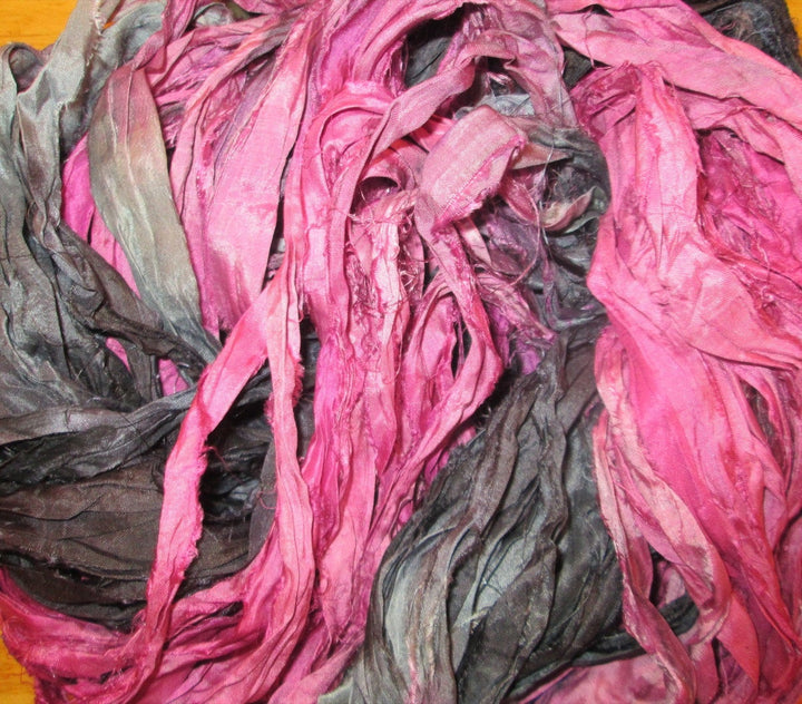 Saltwater Taffy Recycled Sari Silk Eyelash Ribbon