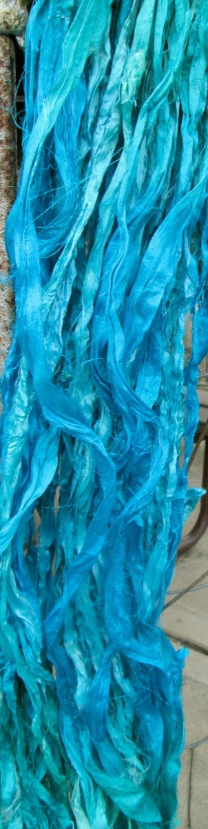 Arctic Blues Recycled Sari Silk Ribbon