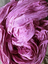 Load image into Gallery viewer, Berry Nubby Recycled Silk Chiffon Ribbon Novelty Yarn 5 Yards
